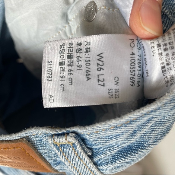 Levi’s Ribcage Ankle Straight Distressed Jeans 26x27 - Picture 5 of 6